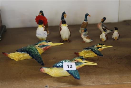 Beswick green woodpecker plaques, ducks, penguins etc